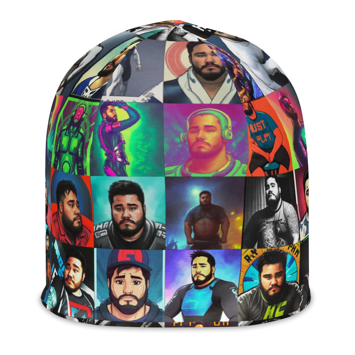 John HATES Selfies AI All-Over Print Beanie