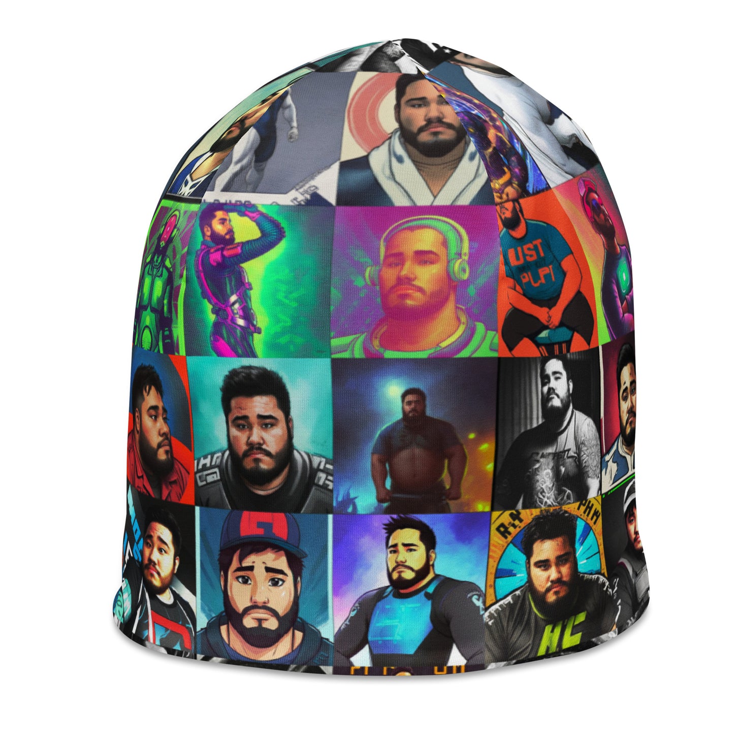 John HATES Selfies AI All-Over Print Beanie