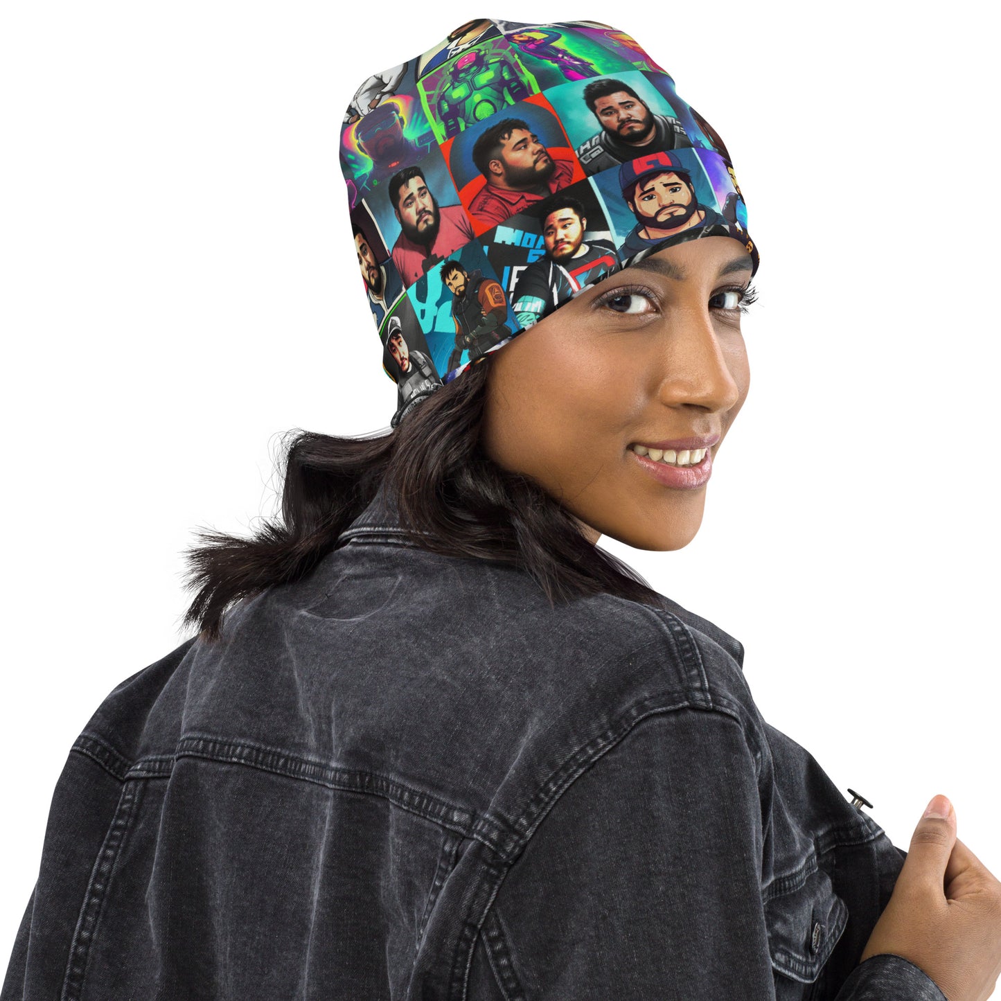 John HATES Selfies AI All-Over Print Beanie