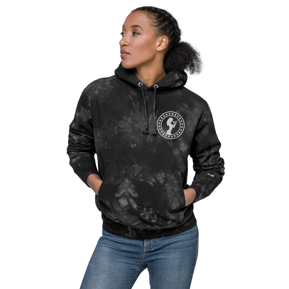 Unisex Fight Chix + Champion tie-dye hoodie