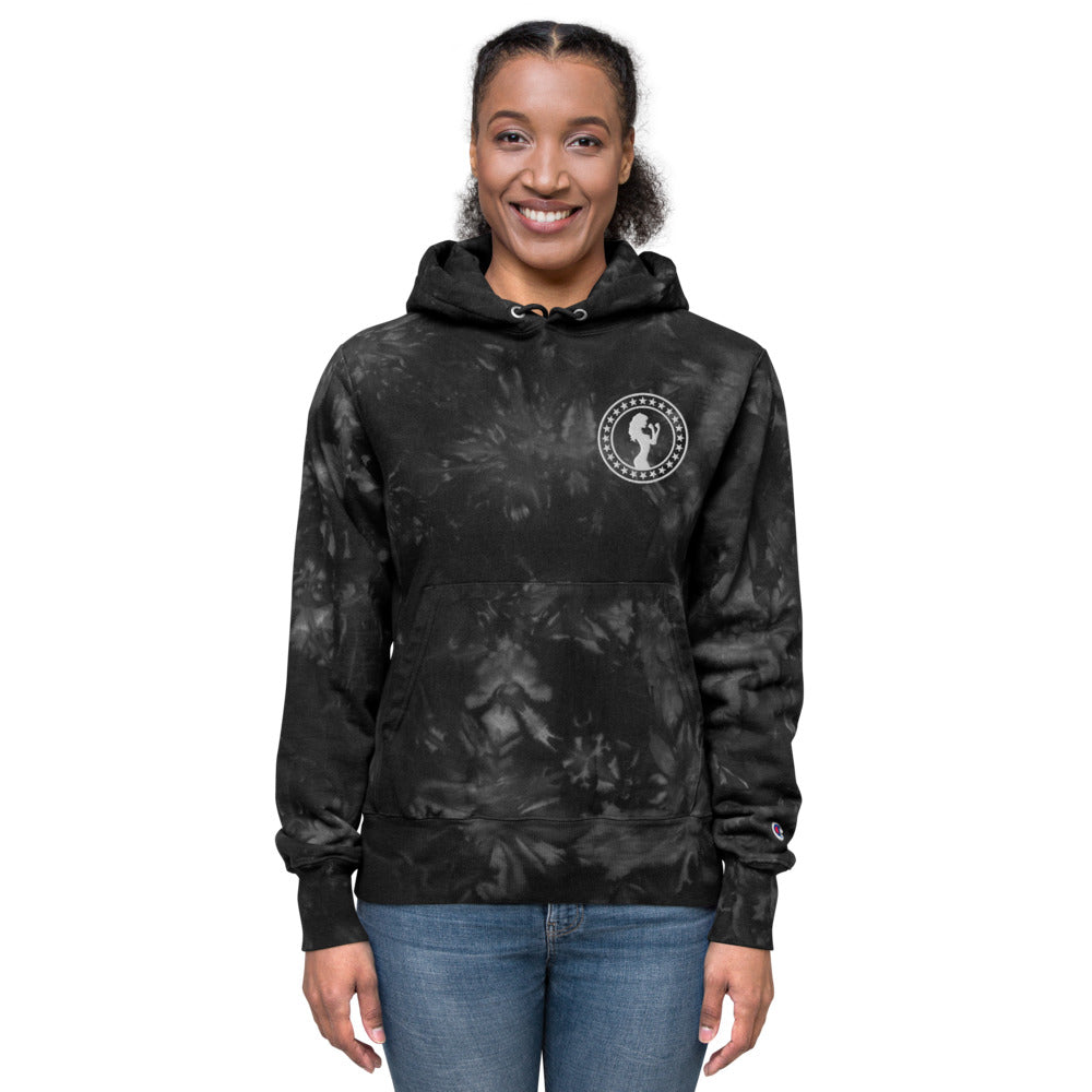 Unisex Fight Chix + Champion tie-dye hoodie
