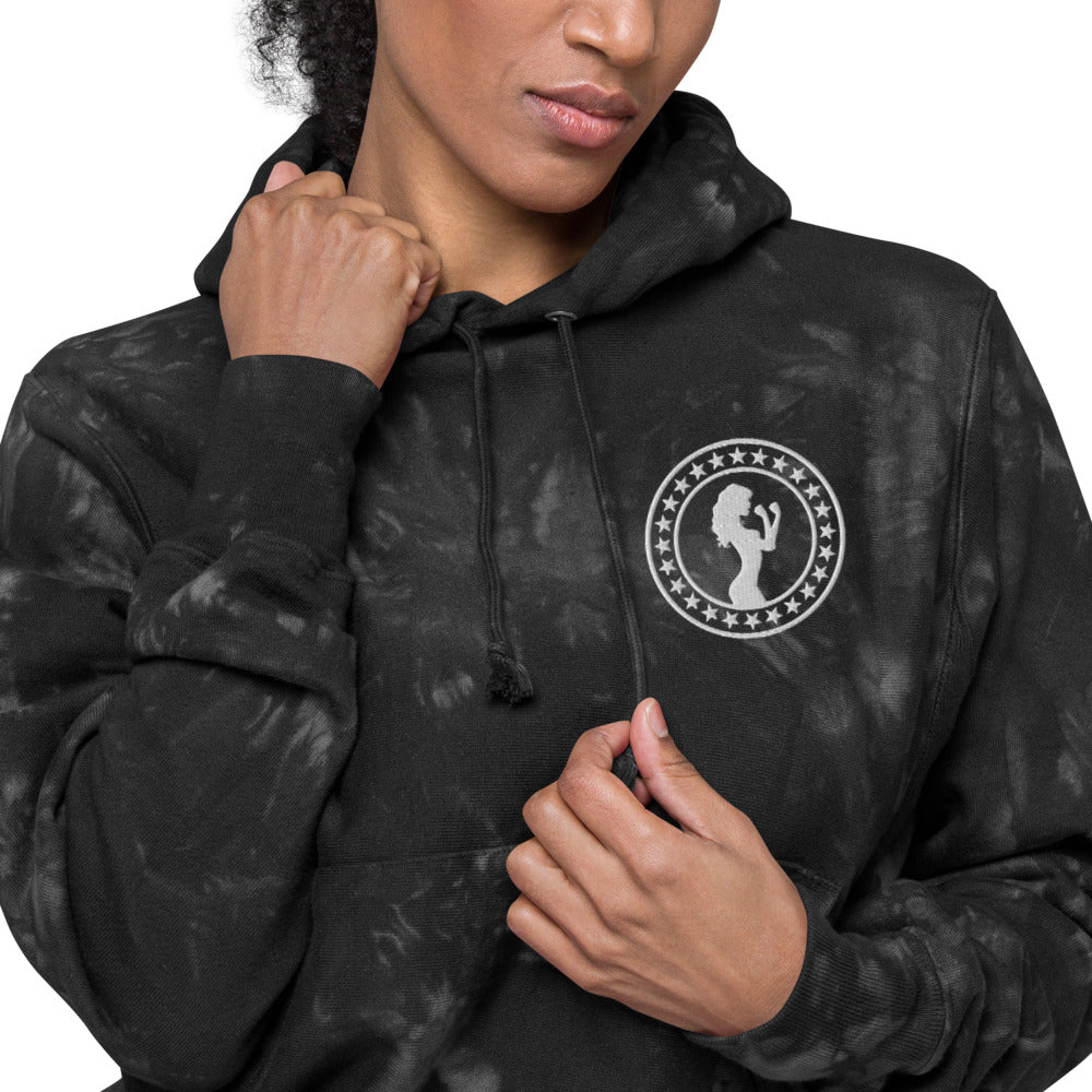 Unisex Fight Chix + Champion tie-dye hoodie
