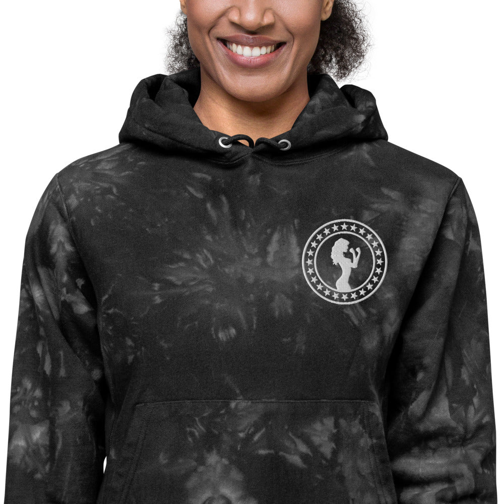 Unisex Fight Chix + Champion tie-dye hoodie