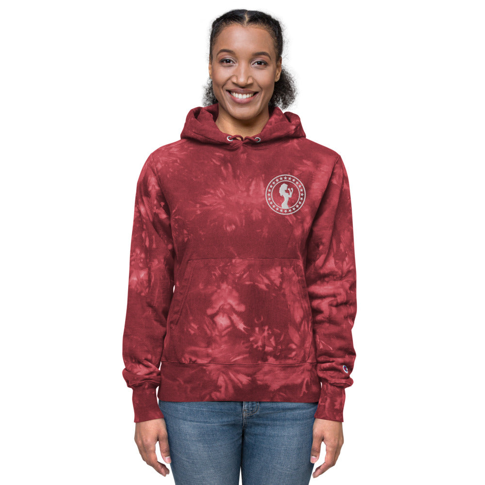 Unisex Fight Chix + Champion tie-dye hoodie