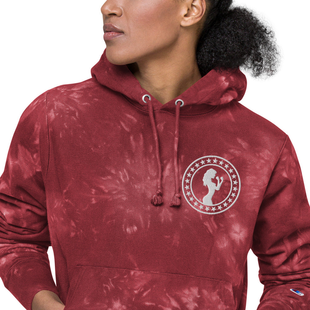 Unisex Fight Chix + Champion tie-dye hoodie