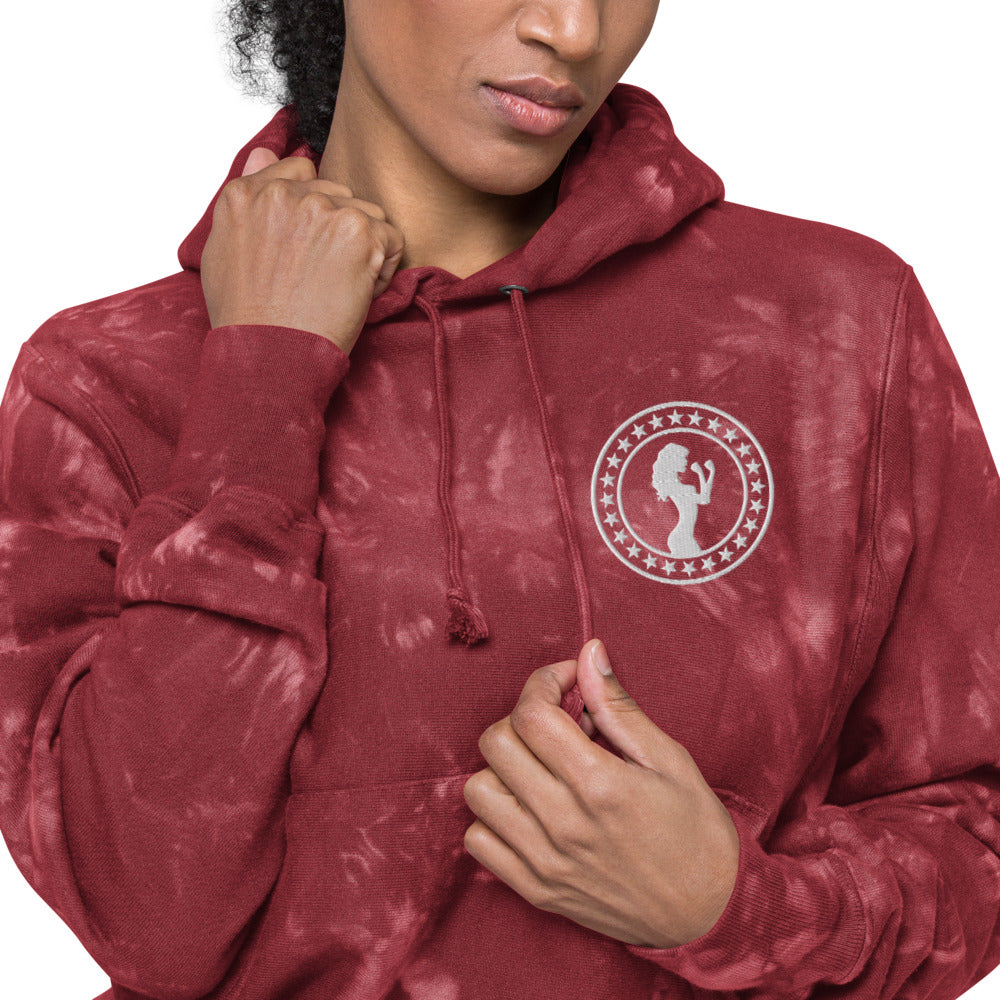 Unisex Fight Chix + Champion tie-dye hoodie