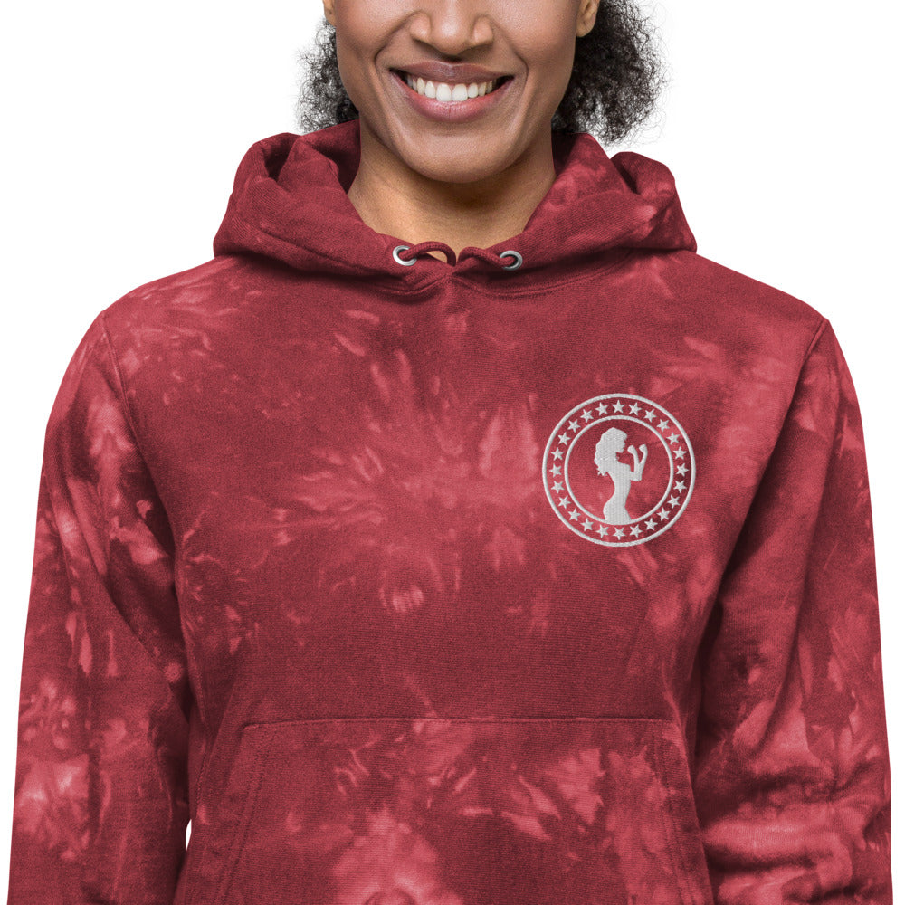Unisex Fight Chix + Champion tie-dye hoodie