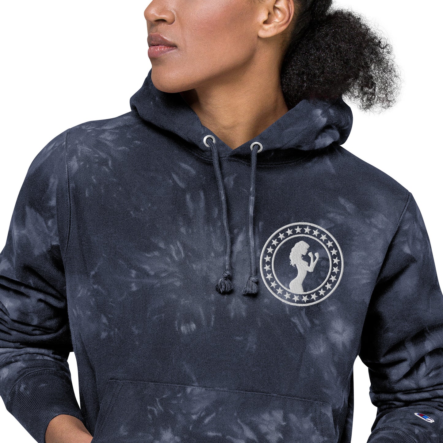 Unisex Fight Chix + Champion tie-dye hoodie