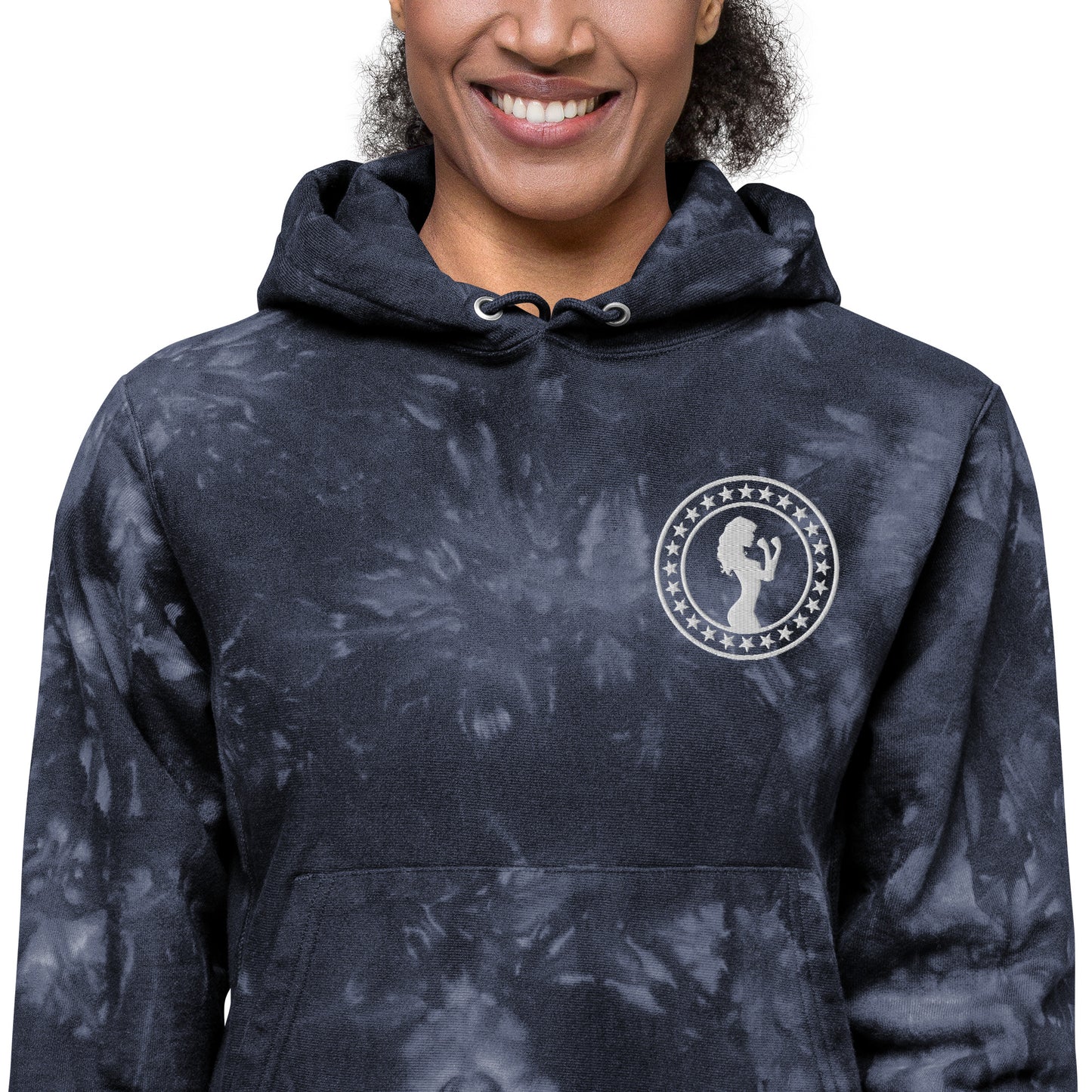 Unisex Fight Chix + Champion tie-dye hoodie