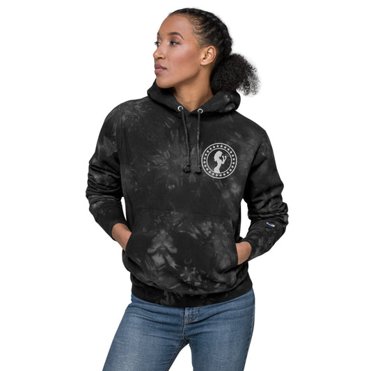 Unisex Fight Chix + Champion tie-dye hoodie